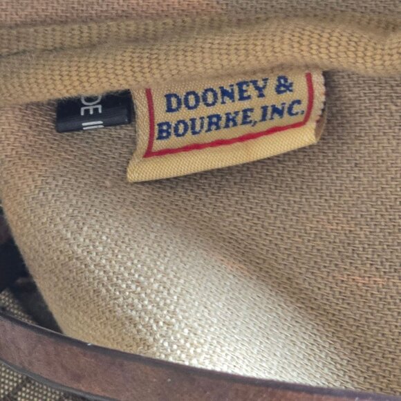Dooney & Bourke Signature Monogram Tote Bag With Leather Trim Beige/Brown - Picture 8 of 14